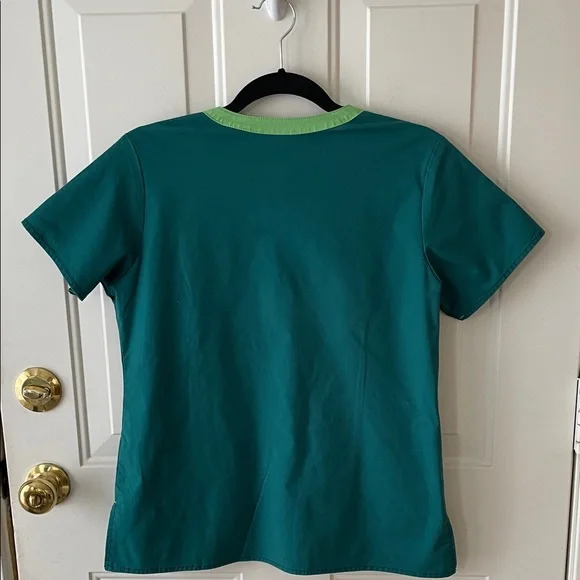 WonderWink Teal V-Neck Medical Scrub Top - Picture 2 of 5
